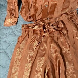 Victoria's Secret Satin Pajama Set in Copper